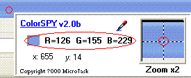 使用鼠标取得屏幕颜色代码。