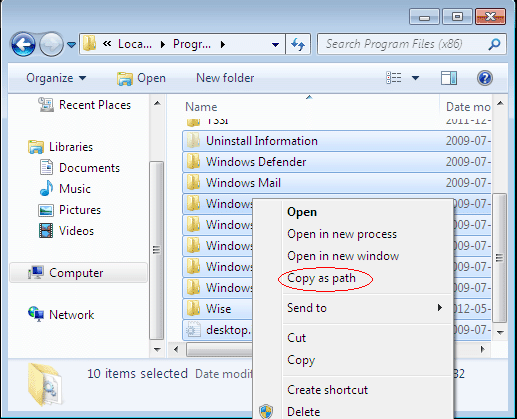 拷贝 Windows 文件目录全路径的简便方法 2