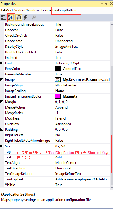 ToolStripButton 无 ShortcutKeys 属性！