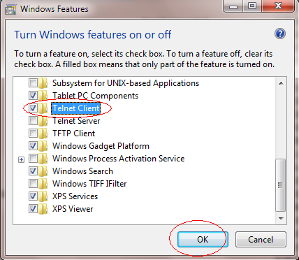 Windows 7 Telnet